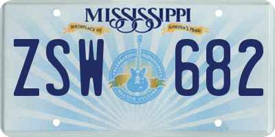 MS license plate ZSW682
