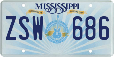 MS license plate ZSW686