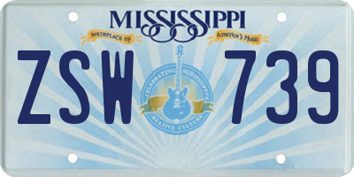 MS license plate ZSW739