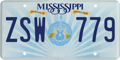 MS license plate ZSW779