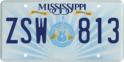 MS license plate ZSW813