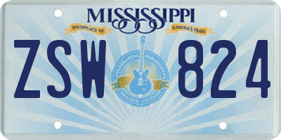 MS license plate ZSW824