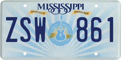 MS license plate ZSW861