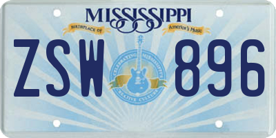 MS license plate ZSW896