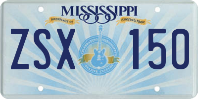 MS license plate ZSX150
