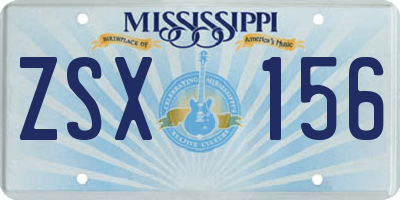 MS license plate ZSX156