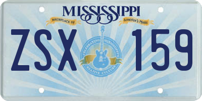 MS license plate ZSX159