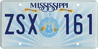 MS license plate ZSX161