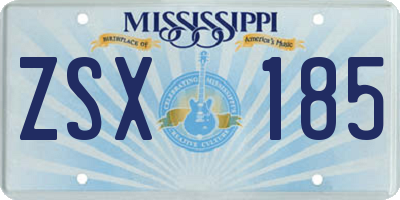 MS license plate ZSX185