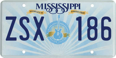 MS license plate ZSX186