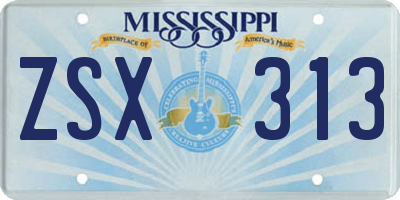 MS license plate ZSX313