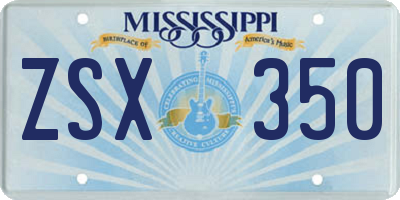 MS license plate ZSX350