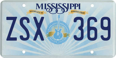 MS license plate ZSX369