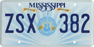 MS license plate ZSX382
