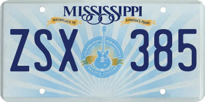 MS license plate ZSX385