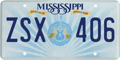 MS license plate ZSX406