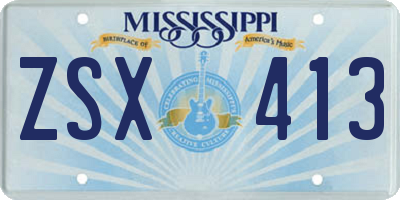 MS license plate ZSX413