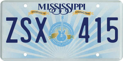 MS license plate ZSX415