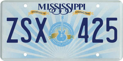 MS license plate ZSX425