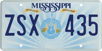 MS license plate ZSX435