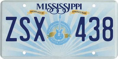 MS license plate ZSX438