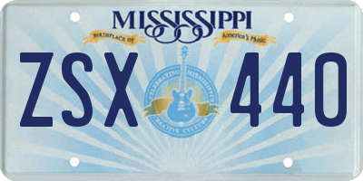 MS license plate ZSX440