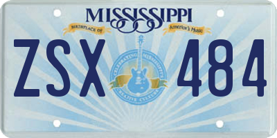 MS license plate ZSX484