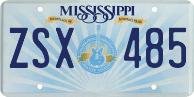 MS license plate ZSX485