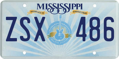 MS license plate ZSX486