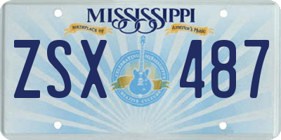 MS license plate ZSX487