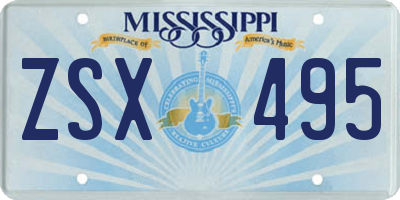 MS license plate ZSX495