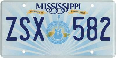 MS license plate ZSX582