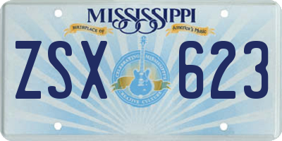 MS license plate ZSX623