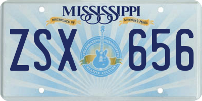 MS license plate ZSX656