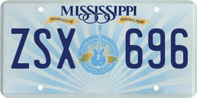 MS license plate ZSX696