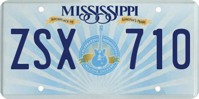 MS license plate ZSX710