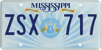 MS license plate ZSX717
