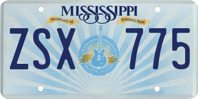 MS license plate ZSX775