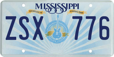 MS license plate ZSX776