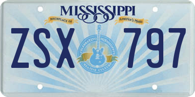 MS license plate ZSX797