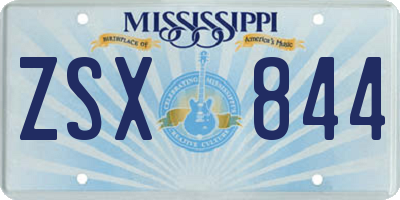 MS license plate ZSX844