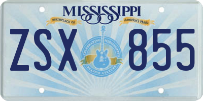 MS license plate ZSX855
