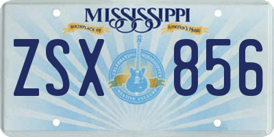 MS license plate ZSX856
