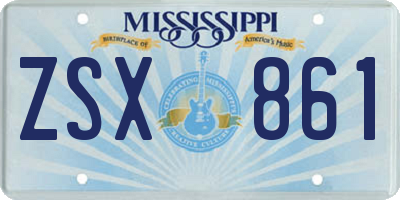 MS license plate ZSX861