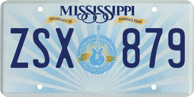 MS license plate ZSX879
