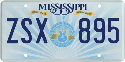 MS license plate ZSX895