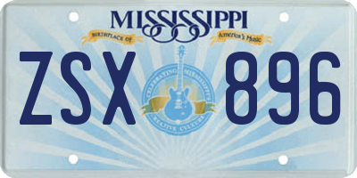 MS license plate ZSX896