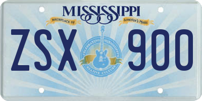 MS license plate ZSX900