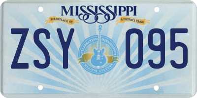 MS license plate ZSY095