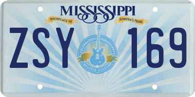 MS license plate ZSY169